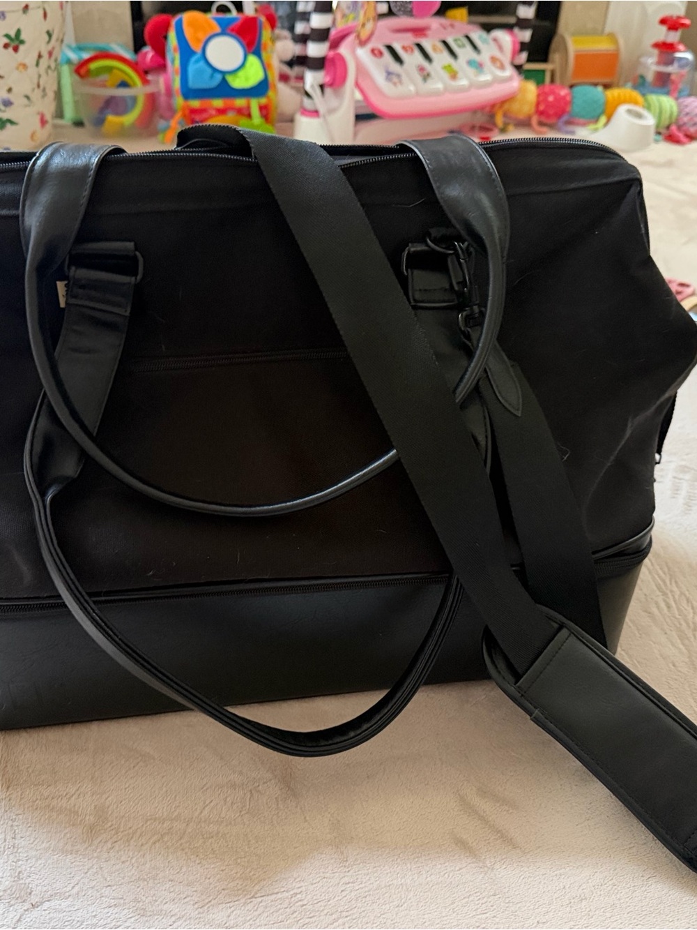 BEIS Black Travel Duffel with Detachable Laptop Sleeve - Picture 6 of 7